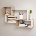 Zidna polica TRIO 87x54x18 cm hrast sonoma/bela