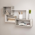Zidna polica TRIO 87x54x18 cm siva/bela