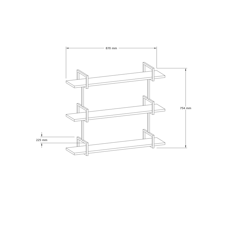 Zidna polica URAS 76x90 cm od borovine
