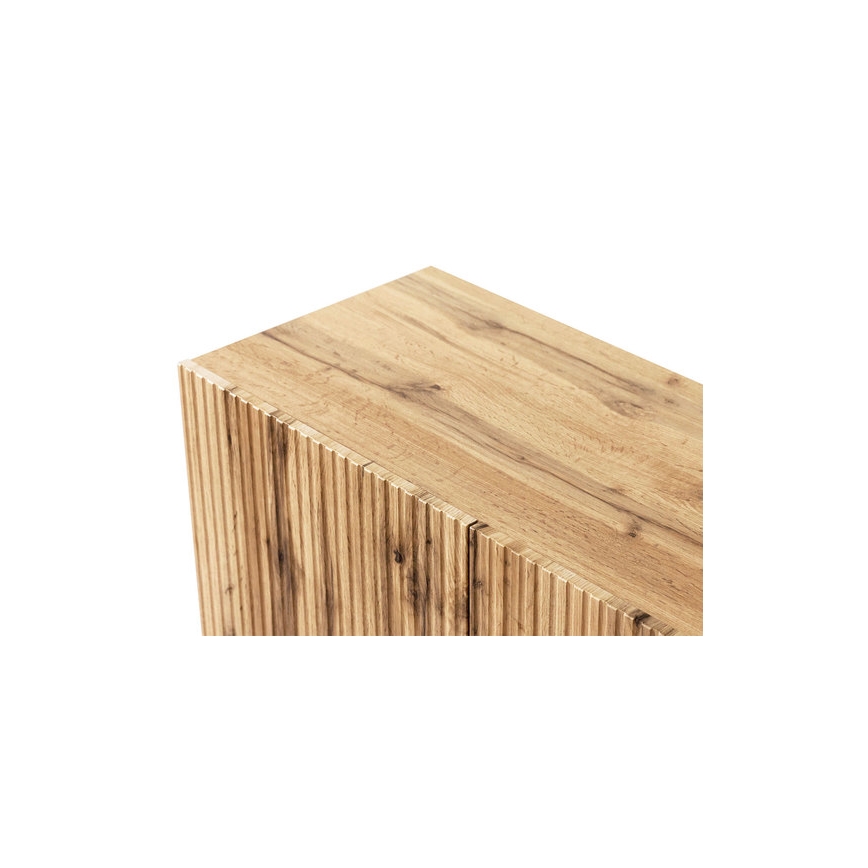 Zidna polica + zidno ogledalo u dekoru hrast Wotan