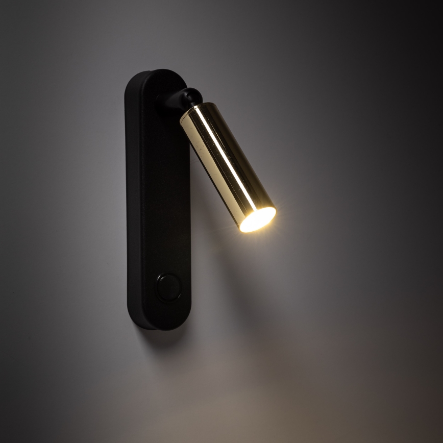Zidna reflektorska lampa ENZO 1xG9/8W/230V crna/zlatna