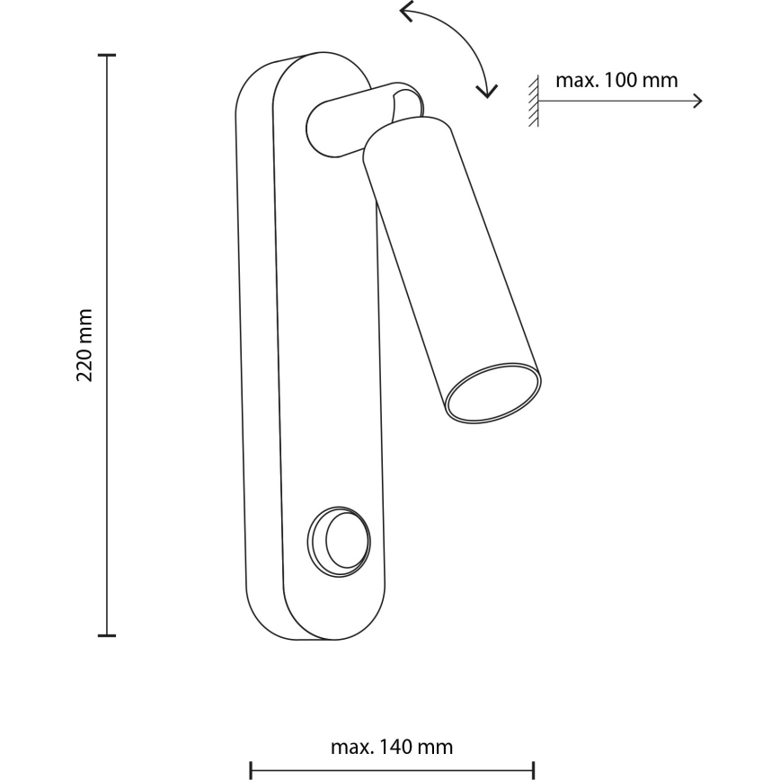 Zidna reflektorska lampa ENZO 1xG9/8W/230V crna/zlatna