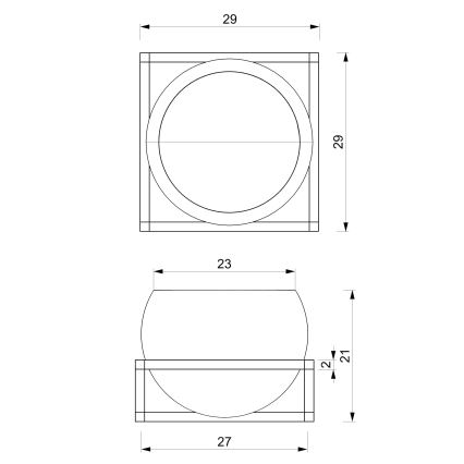 Zidna saksija 27x29 cm crna