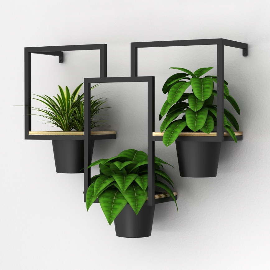 Zidna saksija 46x53 cm crna