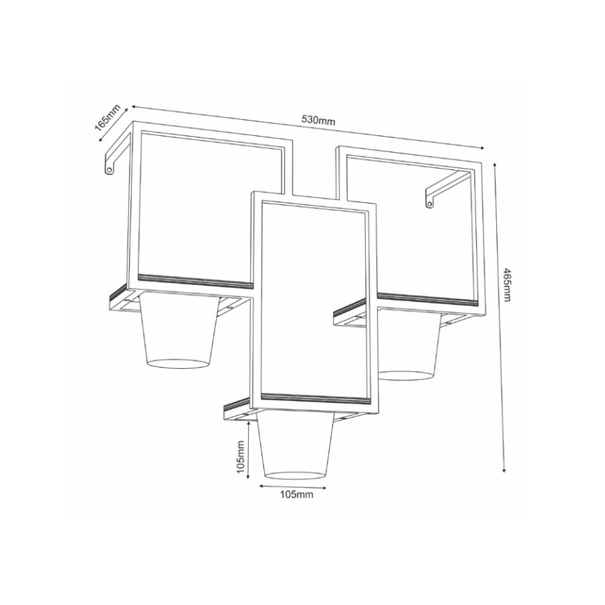 Zidna saksija 46x53 cm crna