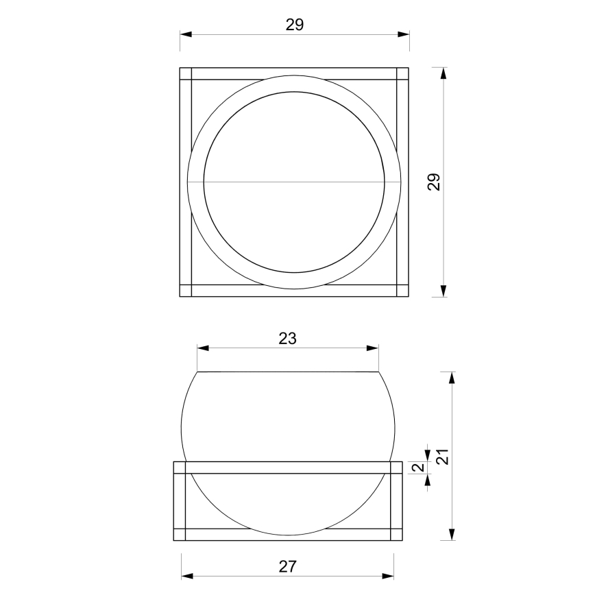 Zidna saksija za cveće 27x29 cm, crna/zlatna