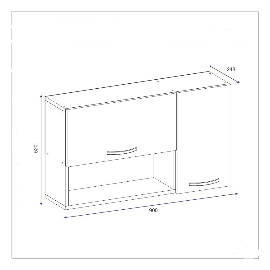 Zidna skrinjica AKASYA 52x90 cm, bela