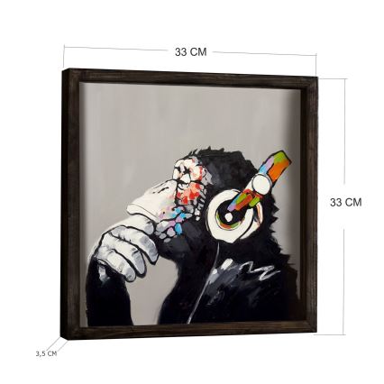 Zidna slika 33x33 cm, crna/šarena