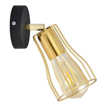 Zidna spot svetiljka TUBE 1xE27/15W/230V zlatna/crna
