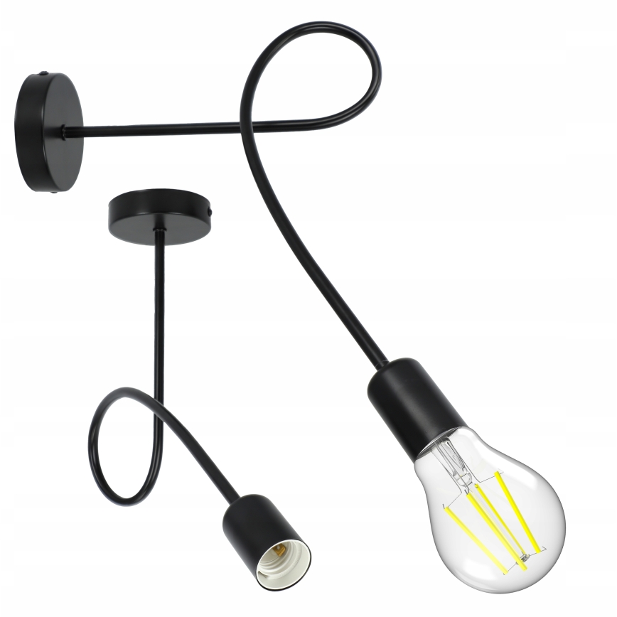 Zidna svetiljka 1xE27/20W/230V crna