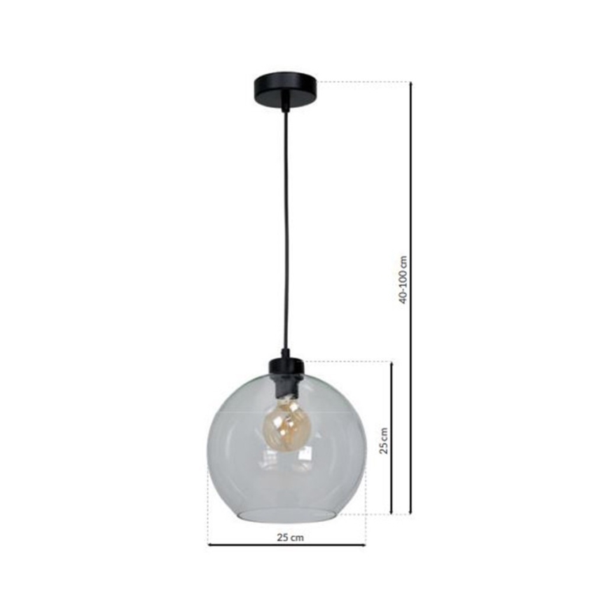 Zidna svetiljka SANTIAGO 1xE27/60W/230V prozirna