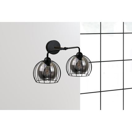 Zidna svetiljka SOLO CRNA 2xE27/60W/230V