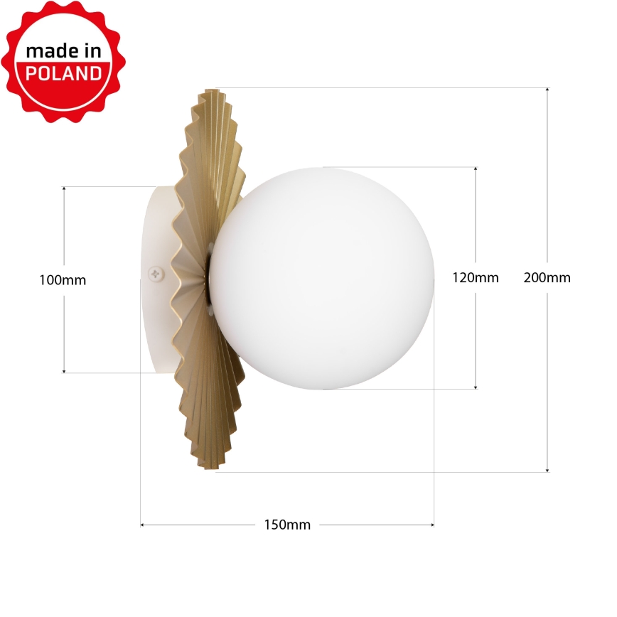 Zidna svetiljka SUNPLISS 1xG9/10W/230V, prečnik 20 cm, zlatna/krem