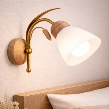 Zidna svetiljka TULIPAN 1xE27/60W/230V hrast