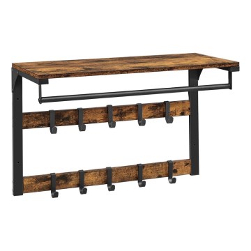 Zidna vešalica s policom NATE braon/crna