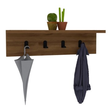 Zidna vešalica sa policom AYLA 14,5x60 cm braon