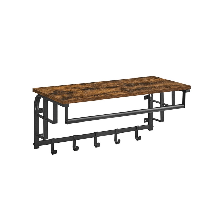 Zidna vešalica sa policom NATE, braon/crna