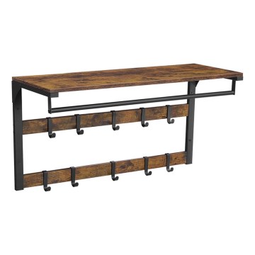 Zidna vešalica sa policom NATE braon/crna