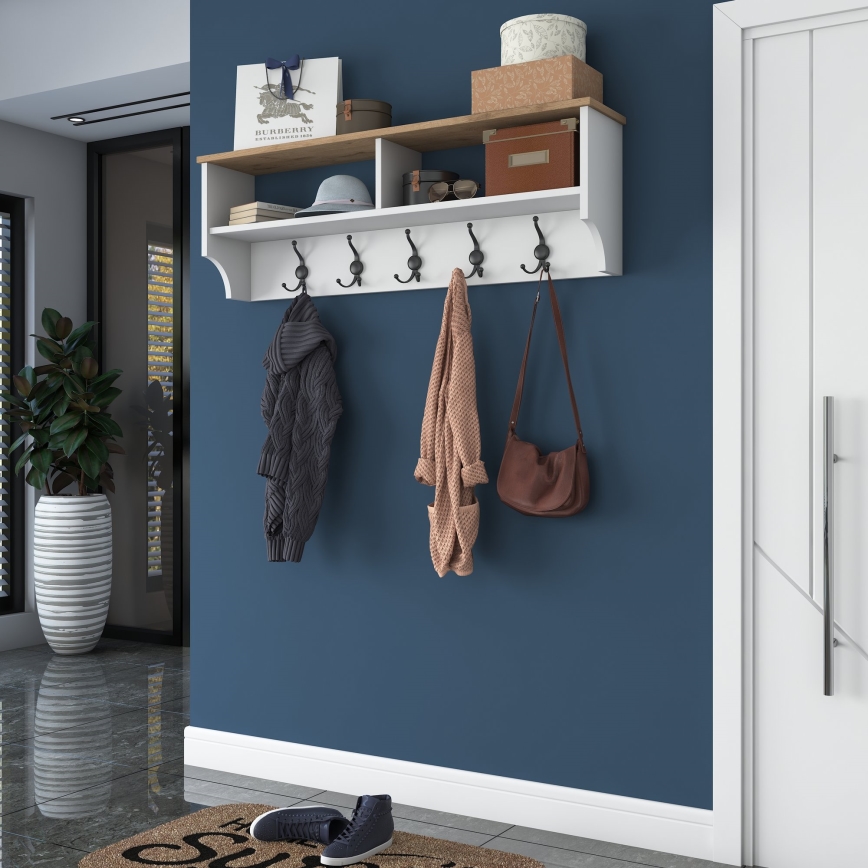 Zidna vješalica RANI 120x37,2 cm bela/bež