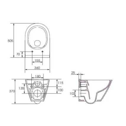 Viseće WC CITY OVAL + WC daska prigušiva CITY OVAL + taster za ispiranje SIGMA + podžbukni modul + izolaciona podloga