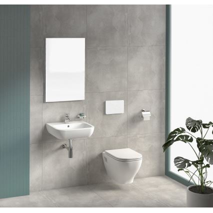Zidna WC školjka DEEP + WC daska DEEP prigušiva + taster DUAL za ispiranje + podžbukni modul + izolaciona podloga