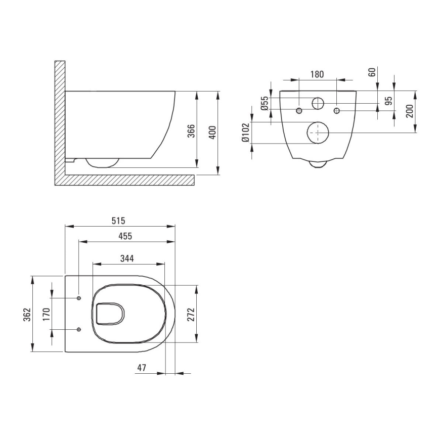 Viseća WC školjka ROUND + toaletna daska SoftClose ROUND (prigušiva) + taster za ispiranje SIGMA + ugradni modul + izolaciona podloga