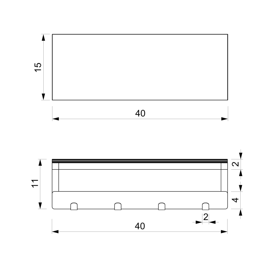 Zidni držač peškira sa policom 10x40 cm beo