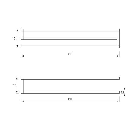 Zidni držač za peškire 10x60 cm, beo
