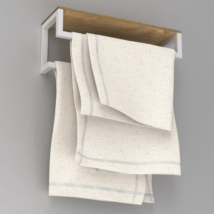 Zidni držač za peškire sa policom 14x40 cm, beo