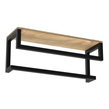 Zidni držač za peškire sa policom 14x40 cm, crne boje