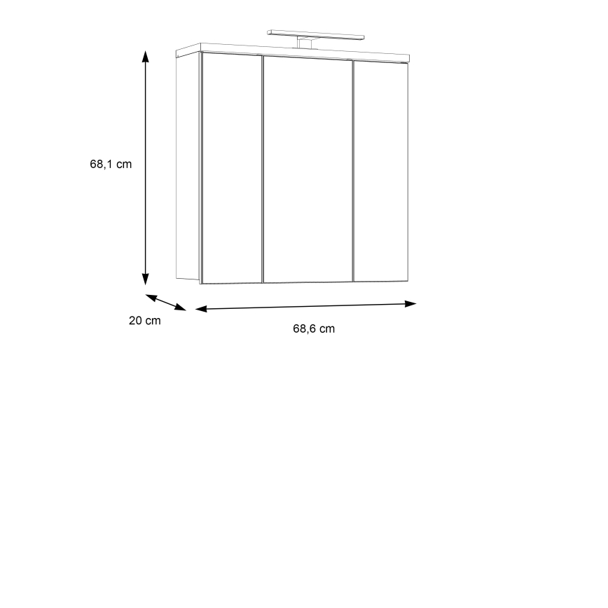 Zidni kupatilski ormarić sa ogledalom VENOM antracit/braon