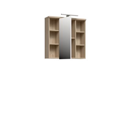 Zidni kupatilski ormarić sa ogledalom VENOM, beli/sonoma hrast