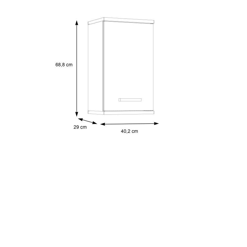 Zidni kupatilski ormarić VENOM, beli/sonoma hrast