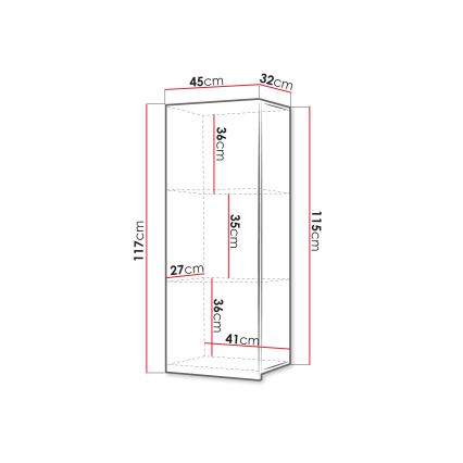 Zidni ormarić CALABRINI 117x45 cm beo