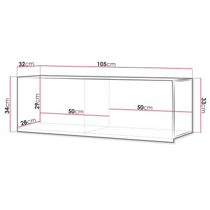 Zidni ormarić CALABRINI 34x105 cm crni