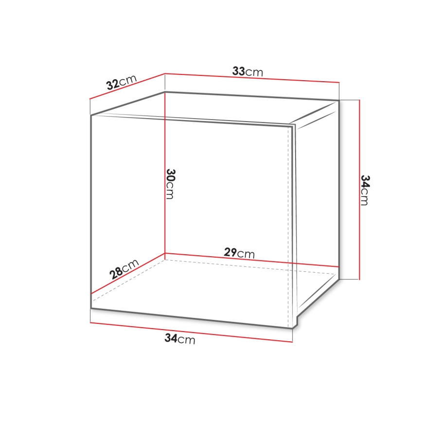 Zidni ormarić CALABRINI 34x34 cm crni