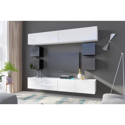 Zidni ormarić PAVO 34x34 cm, sjajna crna