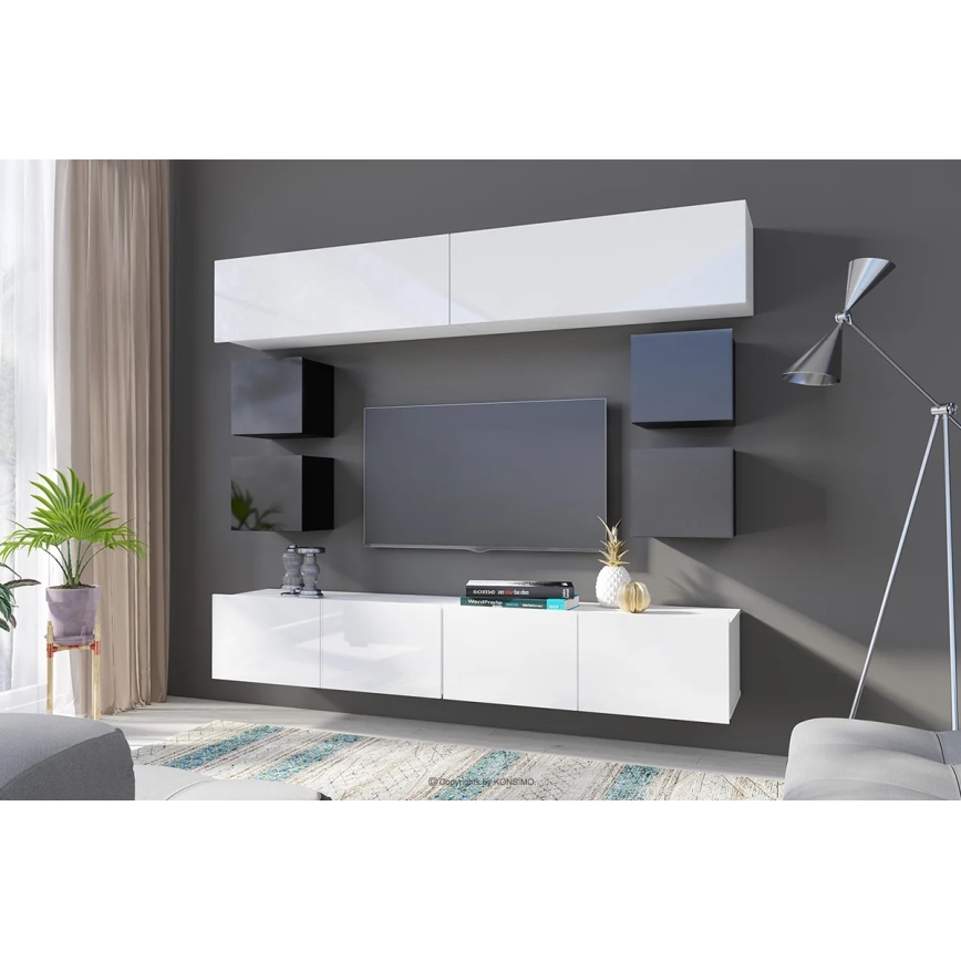 Zidni ormarić PAVO 34x34 cm, sjajna crna