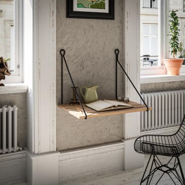 Zidni radni sto TUNA 50x70 cm braon/crna