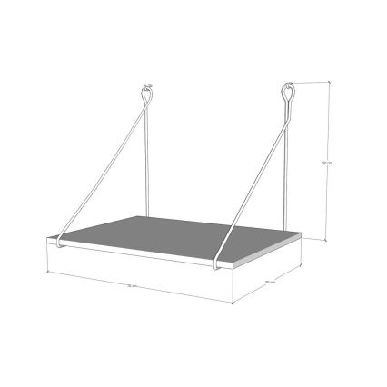 Zidni radni sto TUNA 50x70 cm braon/crna