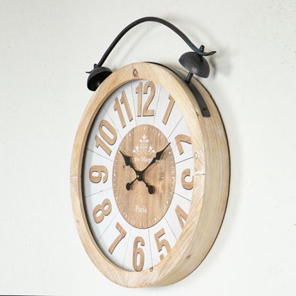 Zidni sat 1x AA, prečnika 50 cm, bež