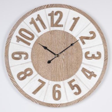 Zidni sat 1x AA Ø 60 cm bež/bela