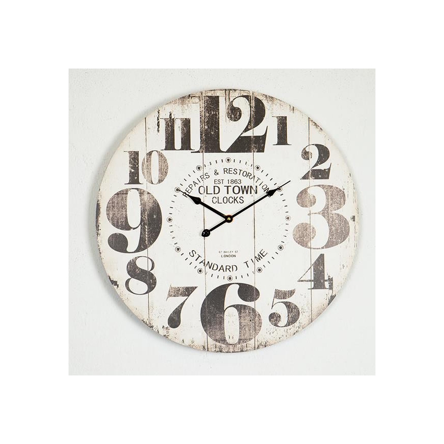 Zidni sat 1xAA, prečnik 58,2 cm, braon