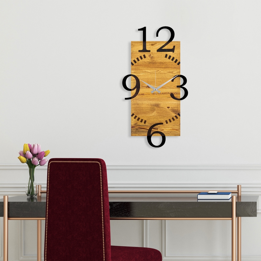 Zidni sat 41x74 cm 1xAA drvo/metal