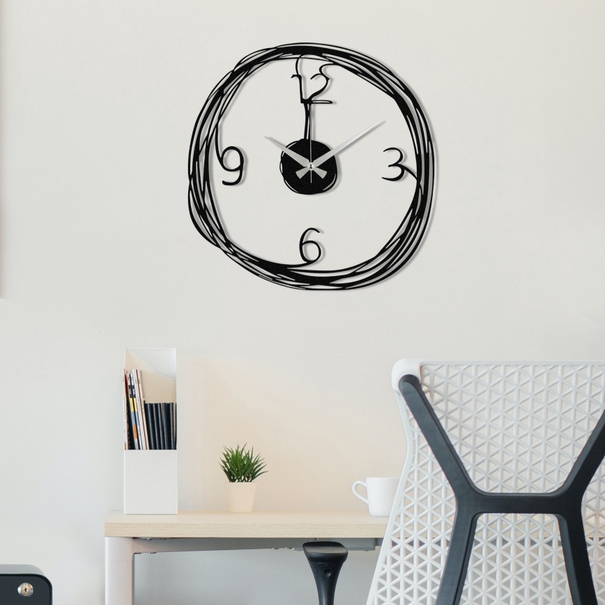 Zidni sat 48 cm, 1xAA, crne boje
