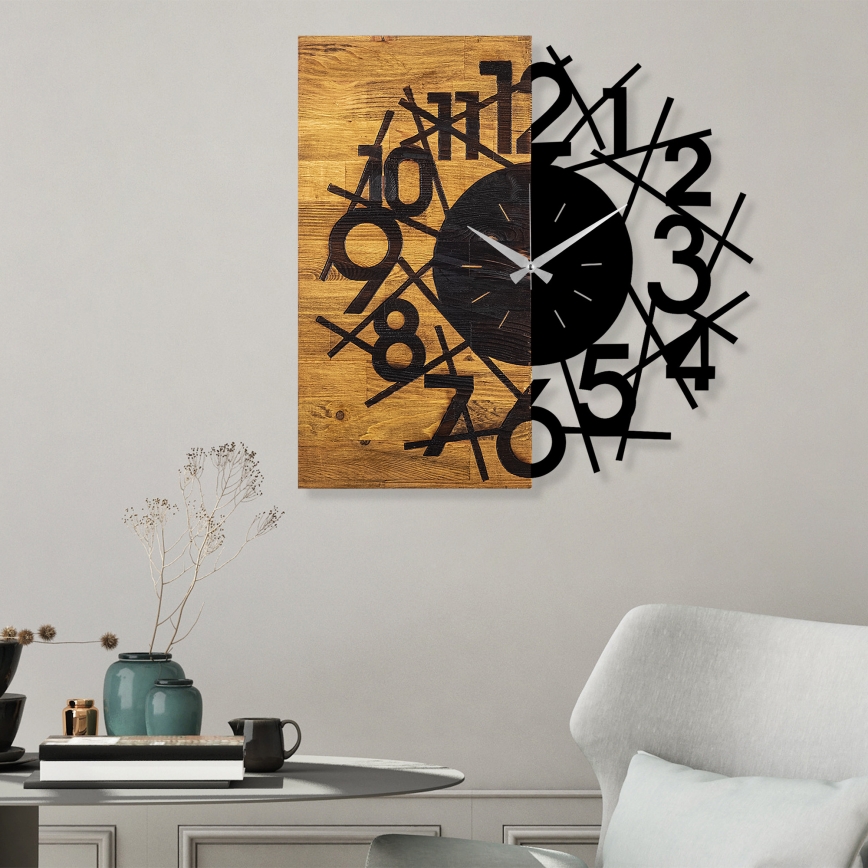 Zidni sat 59 x 58 cm, 1x AA, drvo/metal
