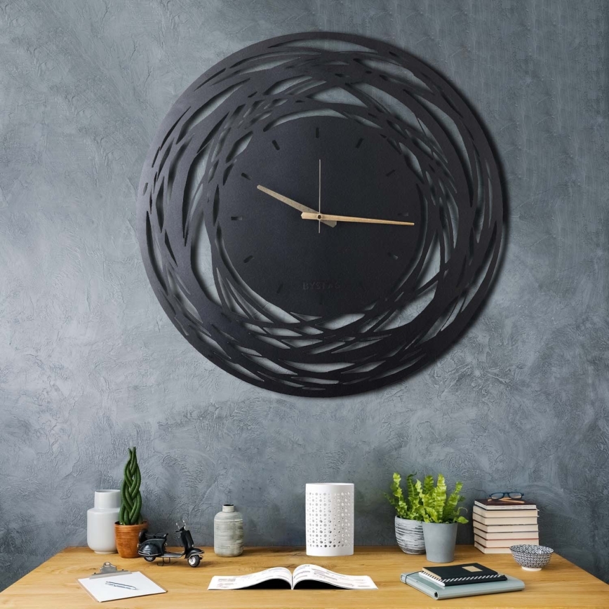 Zidni sat 70 cm 1xAA crni/zlatni
