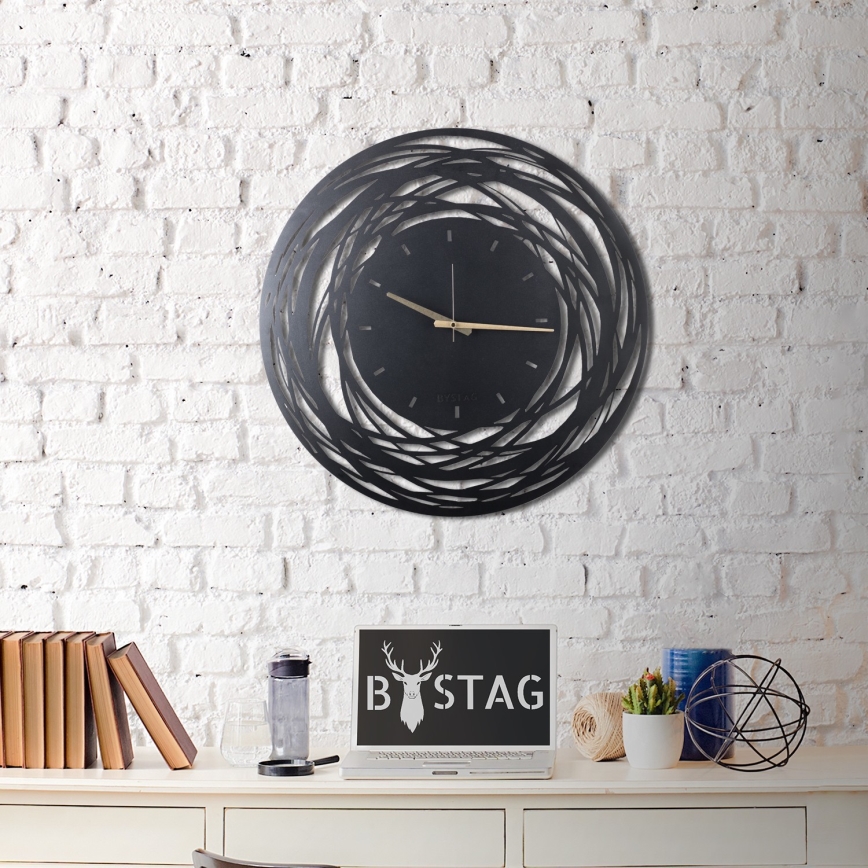 Zidni sat 70 cm 1xAA crni/zlatni