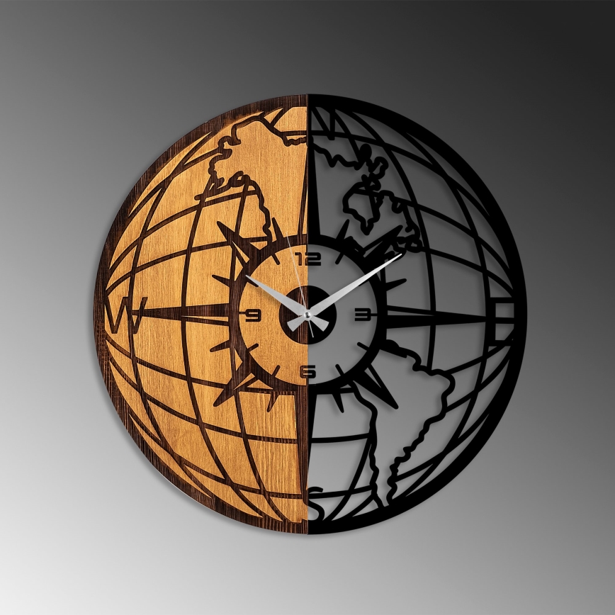 Zidni sat, prečnik 56 cm, 1xAA, drvo/metal