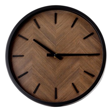 Zidni sat prečnika 30 cm 1xAA crni/braon